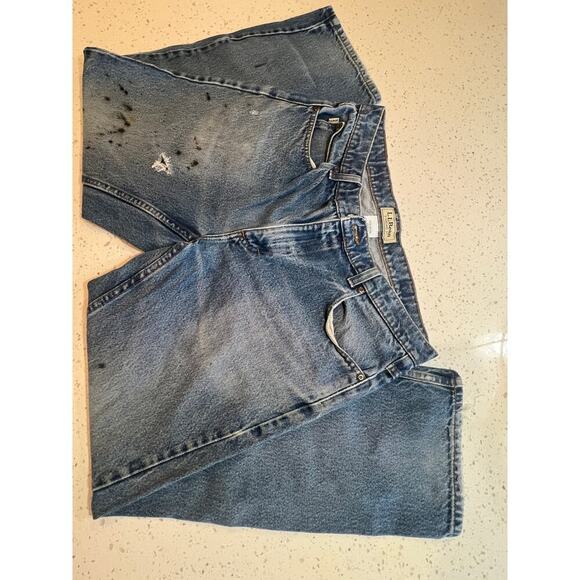 LL BEAN JEANS TATTOO SPALTERED MENS 35 X 29 - Picture 1 of 4